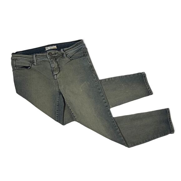 Free People Skinny Cropped Ankle Jeans size 26 Stonewash Treated Denim Y2K - Picture 2 of 13